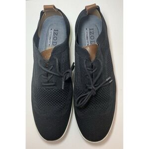 IZOD Memory Foam Knit Sneakers Casual Lace Up Shoes Black